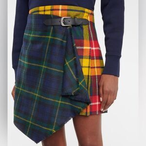 Polo Ralph Lauren - Women’s Wool Checked Mini Skirt - Size 16